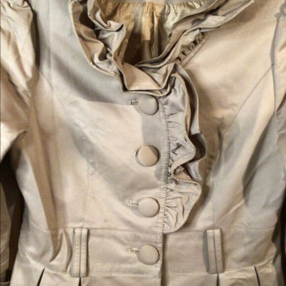 🎁 Tan RUFFLE COAT - Picture 3 of 15